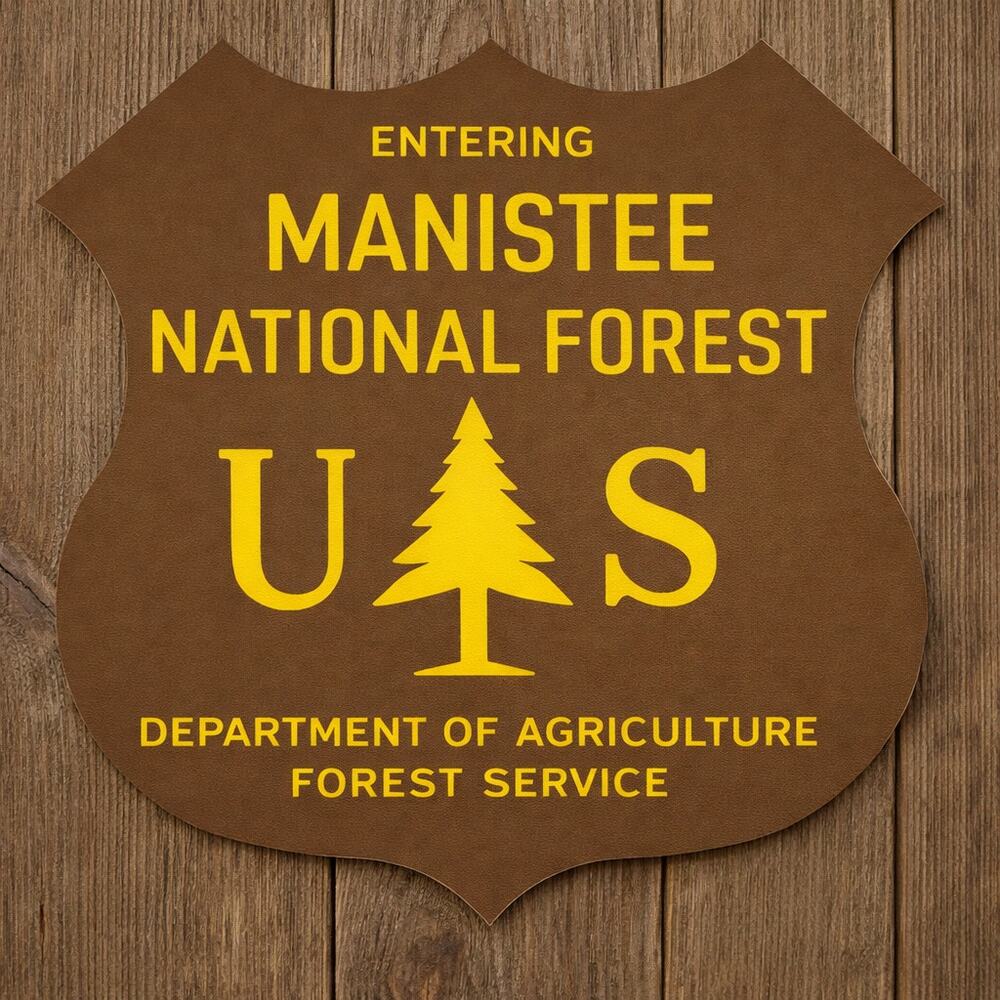Entering Manistee National Forest Sign US Department Agriculture Lake Michigan